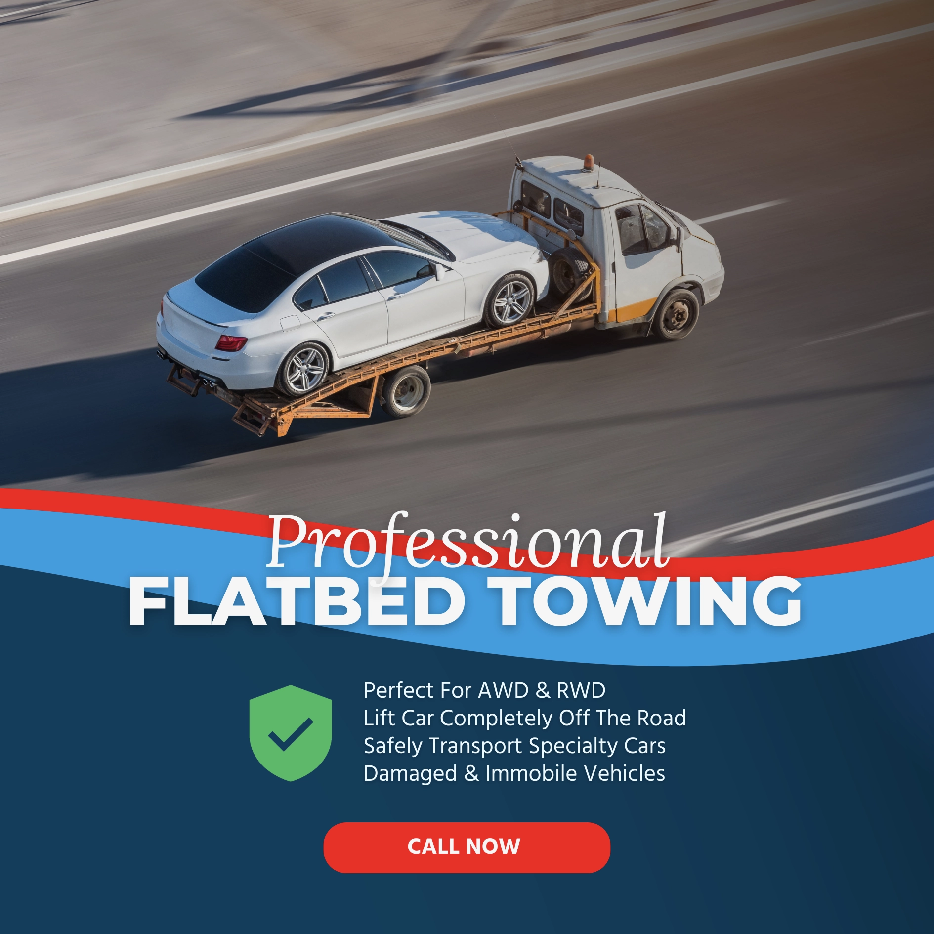 Dark Blue And Gold Modern Car Towing Service Instagram Post 1